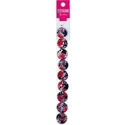 AussieSuperStore Jewellery Making Supplies Strung Beads Shell Round with Red/Black Flowers Strung Beads Shell Round Red/Black Flower | Jewellery Making Beads 9323823192532 BBS16056
